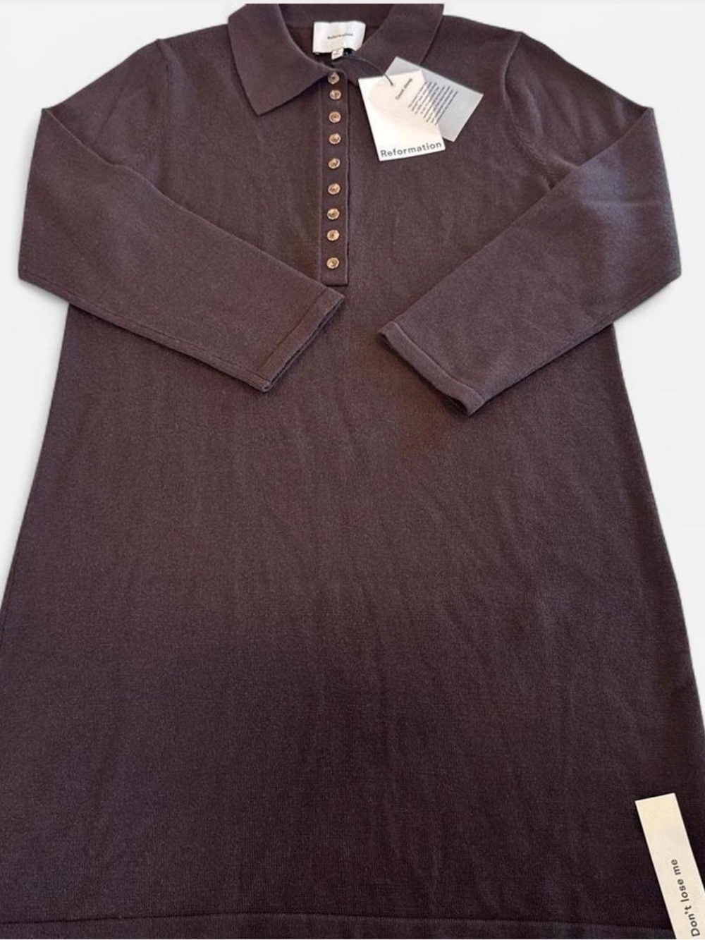 Reformation Luell Regenerative Merino Polo Mini Dress Medium